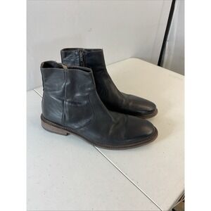Mens Freebird by Steven Douglas‎ Boot Size 13 Leather black Zip Grunge Biker